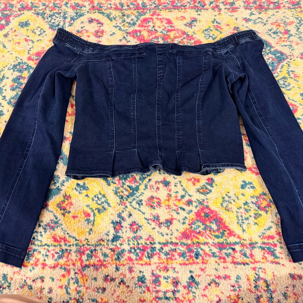 Free People Women's Off-Shoulder Denim Top